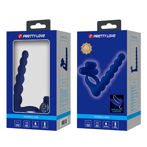 Виброкольцо Pretty Love Hercules Penis Sheath III 15.3 см синий - фото 10