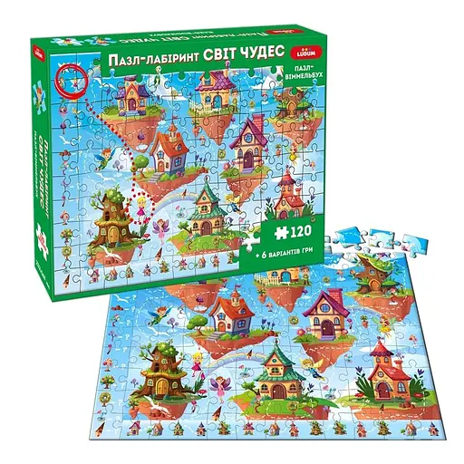 Дитячий пазл-віммельбух Лабіринт: Світ чудес ME5032-34, 120 елементів 6 варіантів гри - фото 3