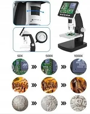 Профессиональный цифровой микроскоп INSKAM 306 с увеличением в 1000 раз с экраном 4,3 LCD-дисплей - фото 3