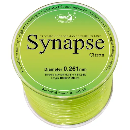 Волосінь Katran Synapse Citron 1000 м (лимон.) 0.261 мм 11.35 lb/5.15 кг