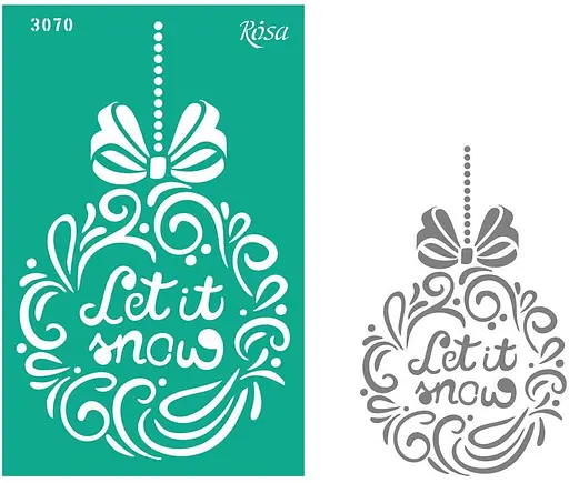 Трафарет багаторазовий самоклеючий №3070 Елементи та написи 13х20см серія Новий рік Rosa TALENT