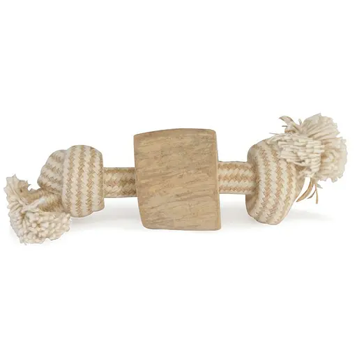 Іграшка для собак Camon шматок з кавового дерева на мотузці з подвійним вузлом 20 см (AD702) - фото 2