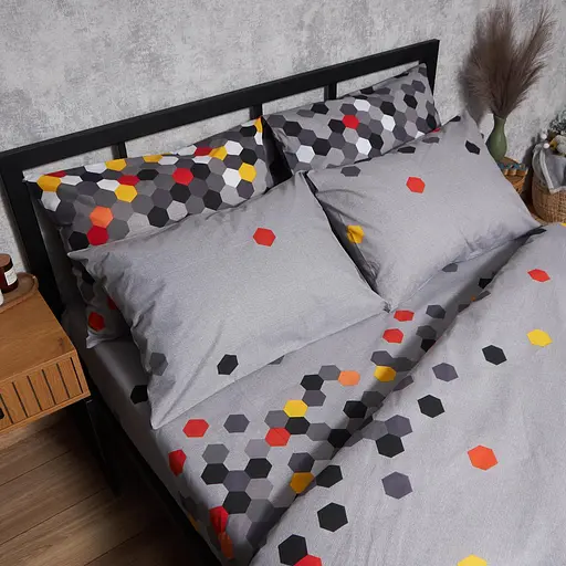 Комплект постельного белья Moon&Star Бязь Gold Люкс Urban Pixels King Size 220x240 наволочки 4х50х70 - фото 5