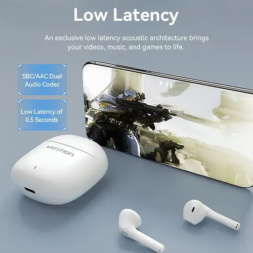 Наушники TWS Vention Elf Earbuds E02 White - фото 3