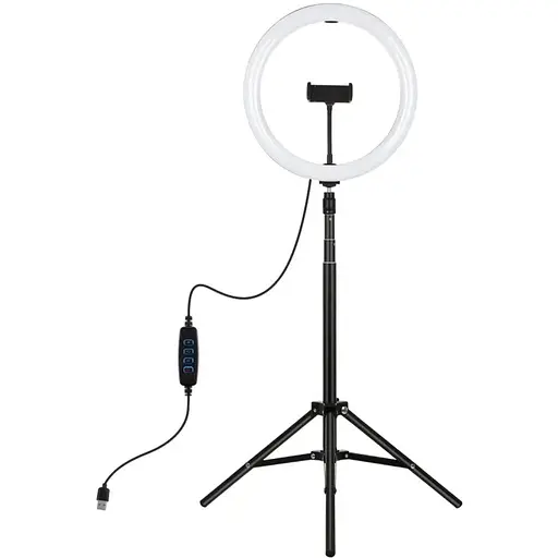 Кільцева USB LED лампа Puluz PKT3061B 11.8"+ штатив 1.65 м
