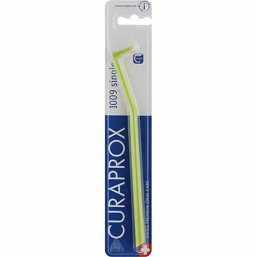 Монопучкова щітка Curaprox CS 1006 Single & Sulcular 6 мм жовта з червоним