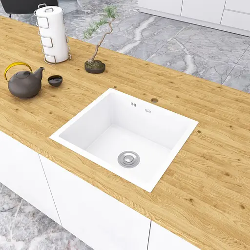 Біла кухонна мийка Nett NW-5045 під стільницю 1.5 мм з нержавіючої сталі - фото 8