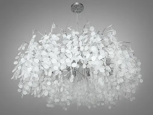 Сучасна дизайнерська кришталева люстра "Гліцинія" на 14 ламп, хром - фото 2