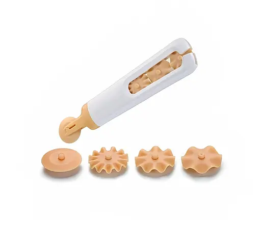 Ролик ніж для тіста зі змінними дисками коліщатками 15.5 см, A-plus Білий 85066 - фото 3