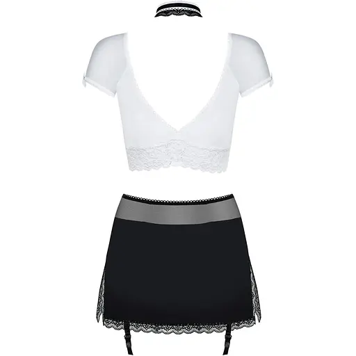 Эротический костюм секретарши Obsessive Secretary suit 5pcs Black S/M, черно-белый - фото 6