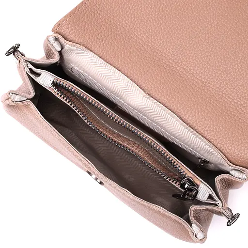 Компактная кожаная женская сумка Vintage с треугольным клапаном 21.5х13.5х7 см sum0028984 - фото 7