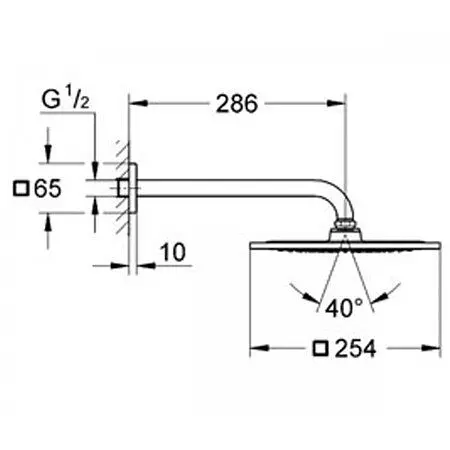 Верхний душ Grohe Rainshower 26070000, Хром - фото 2