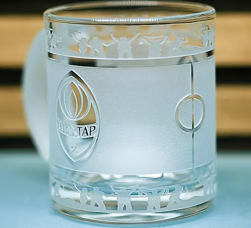 Скляна чашка 320 мл ФК Шахтар Донецьк  з гравіюванням подарунок для фаната ФК  футбольна кружка кругова - фото 3