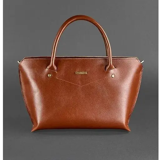 Жіноча шкіряна сумка Midi світло-коричнева - фото 1