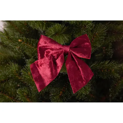 Бант декоративний Mica Decorations 13 см червоний велюр 2 шт. (1181204) - фото 2