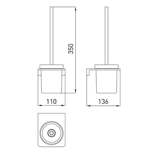 Ершик для унитаза Volle Solo de la noche 2510.250104, Черный матовый - фото 2