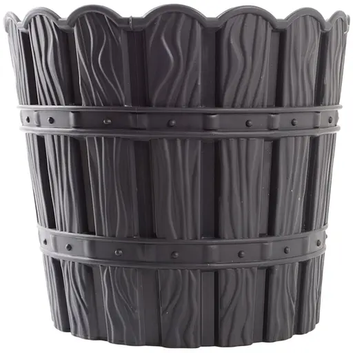 Горщик для квітів Violet House 1048 Bamboo Antracite з дренажем 7 л (1048 BAMBOO ANTRACITE 7 л.) - фото 1