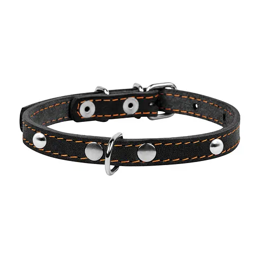 Нашийник "CoLLaR одинарний з прикрасами (ширина 14мм довжина 27-35см) чорний - фото 2