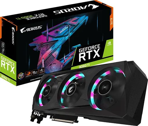 Видеокарта Gigabyte RTX 3060Ti 8GB Aorus Elite (GV-N306TAORUS E-8GD) (GDDR6, 256 bit, PCI-E v4.0 x16) Б/у - фото 4