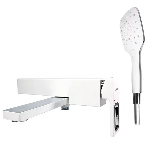 G3217-8 Змішувач для ванни короткий литий гусак білий/хром Ø35 Gappo Futura 1/8, Білий - фото 1