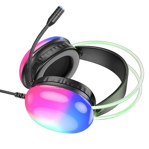 Накладні навушники Hoco W109 Plus Rich USB7.1 channel gaming (USB/2m) Black - фото 4