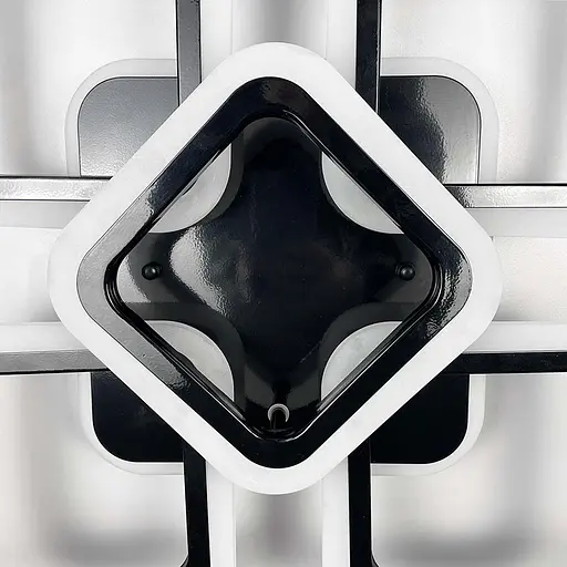 Стельова чорна люстра LED на 4+1 ріжки-квадрати | Арт. A 2400/4+1S RGB BK BK | Line F - фото 2