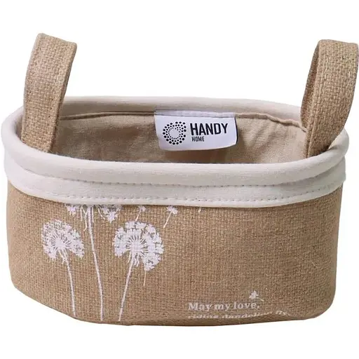 Корзина текстильная овальная с ручками Handy Home Fly, 24х14х12 см, бежевый (NEW-09)