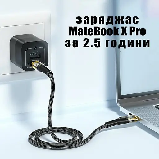 Кабель Essager USB Type-C to Type-C 100W быстрая зарядка 20V 5A 1.2 м - фото 3