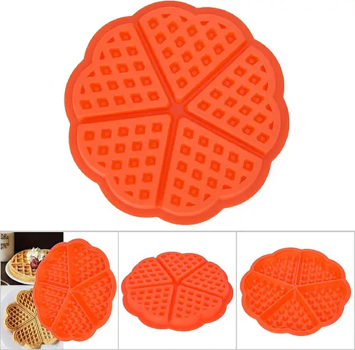 Силіконова форма для випічки вафель Серце, Kitchen Master Рожевий 86191 - фото 7