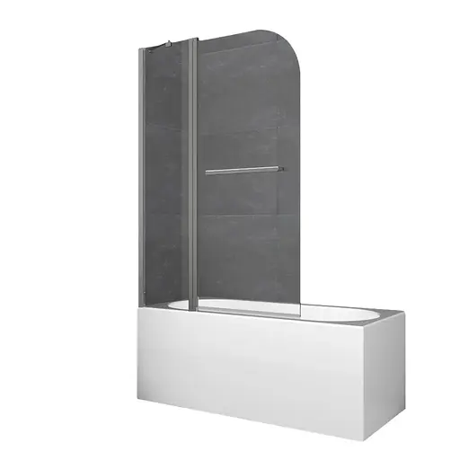 Шторки стеклянные на ванну Koer SR BS04-95x140-TR-07 прозрачное стекло 6 мм, graphite KR5404, Универсальная, прозрачный, графит - фото 1