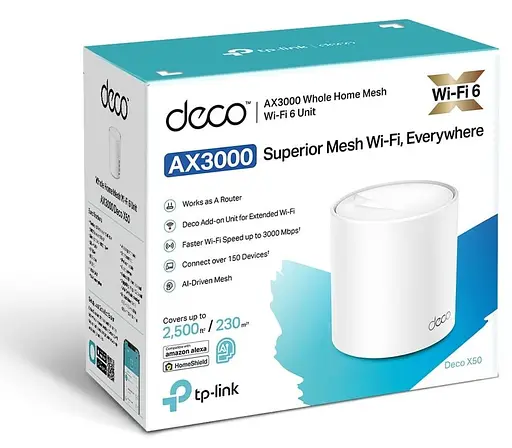 Mesh-система TP-Link mesh Deco X50 AX3000 1Pcs White 802.11ax (Deco-X50-1-pack) - фото 4