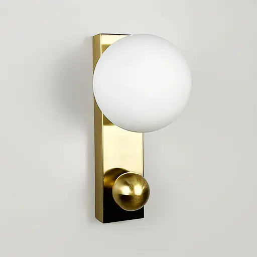 Бра NASH у латунному корпусі з білим плафоном Арт. WB 18/1 AB Line F - фото 3