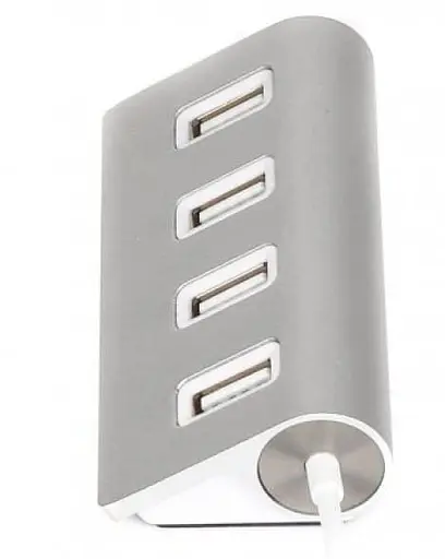USB-Хаб Maxxter USB 2.0 4хUSB2.0 Silver (HU2A-4P-01) - фото 2