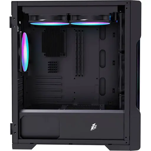 Корпус 1stPlayer T3-BK-4F1 Black [134427] - фото 2