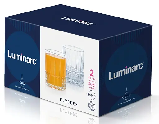 Набор стаканов Luminarc Elysees низкие стеклянные для напитков 300 мл 2 шт (X1768) - фото 4