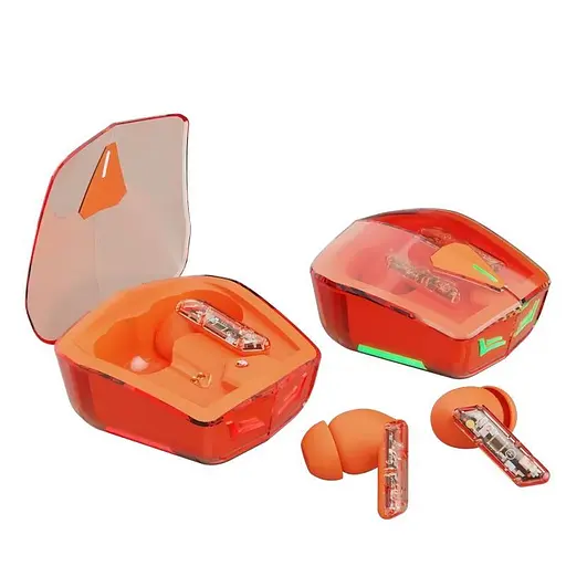 Беспроводные игровые наушники X8 с шумоподавлением оранжевый - фото 2