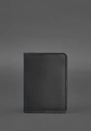 Кожаная обложка для паспорта и военного билета 1.3 черная Crazy Horse - фото 2