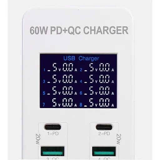 Мультизарядний пристрій Addap 8 портів USB A8T 60 W PD+QC (WLX-A8T) - фото 4