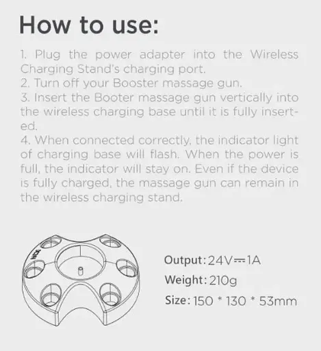 Бездротова зарядна док-станція для перкусійного масажера Booster Pro3 A2 Lightsaber M2 - фото 8