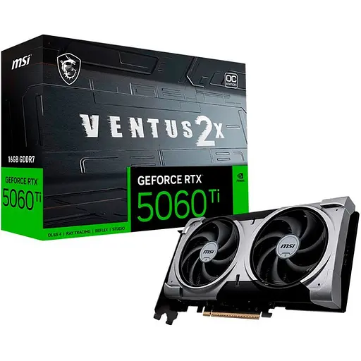 Видеокарта MSI GeForce RTX 5060 Ti 16 GB VENTUS 2X OC PLUS (G506T-16V2CP) UA [135928]