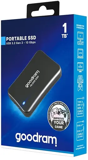 SSD диск зовнішній GoodRam HL200 1 TB Black (SSDPR-HL200-01T) - фото 5