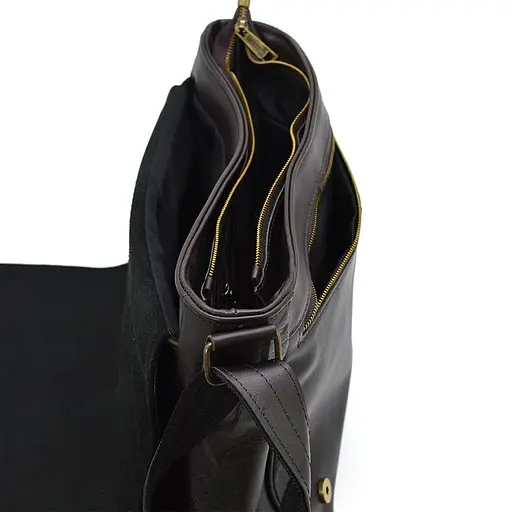 Кожаная мужская сумка через плечо TARWA 37х27х11 см sum0025706 - фото 6