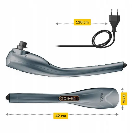 Ручний вібраційний масажер для тіла 4FIZJO Long Stick 7 в 1 4FJ0555 Grey (P-5907739319135) - фото 3