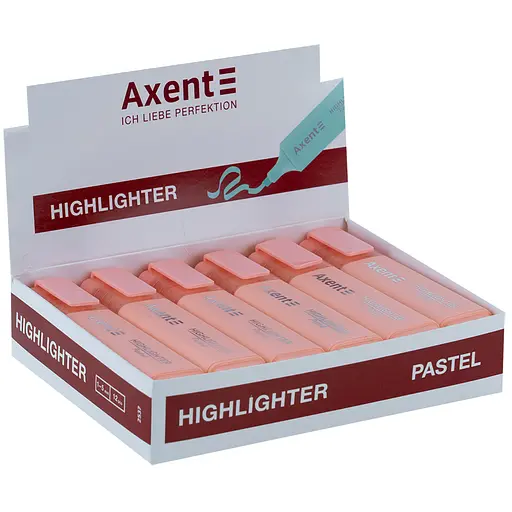 Набор маркеров Axent Highlighter 2537-A 1-5 мм клиновидный 12 шт. пастель розовый (2537-24-A) - фото 2