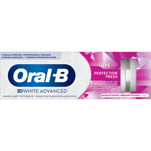 Зубна паста Oral-B 3D White Advanced Luxe Perfection Cвіжість М’яти та Евкаліпу 75 мл - фото 3