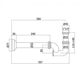 Сифон для раковины и биде Paffoni 1“1/4G chrome ZACC063CR, Хром - фото 2
