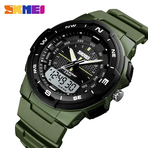 Наручний годинник чоловічий 1454AG Army Green Skmei acs0030737 - фото 3