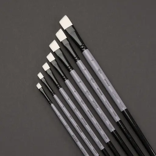 Пензель синтетика кутова INTENSE 1668А №1 довга ручка Rosa - фото 4