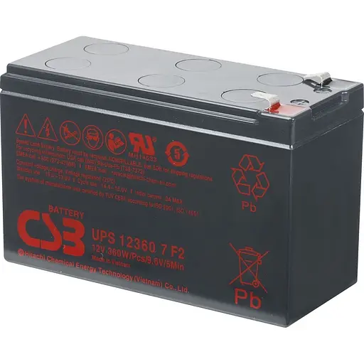 Акумулятор CSB AGM 12V (12V/7.2Ah/86.4Wh) (UPS123607) [112309]