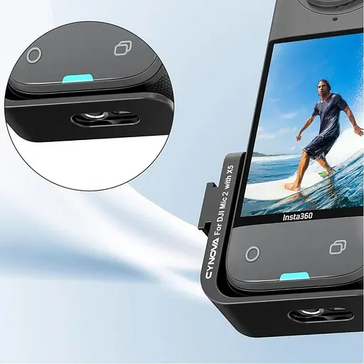 Крепление Cynova C-X5-CS02 для приемника DJI Mic 2 на экшн-камеры Insta360 X5 (142735) - фото 3